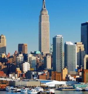 a view of a large city with tall buildings