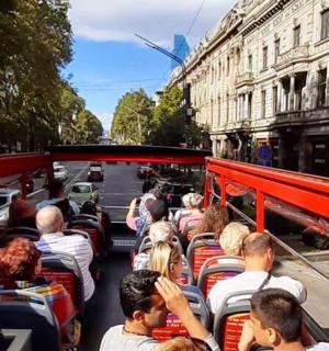 a group of people riding on a bus