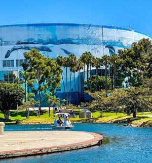 前面有一条河的建筑景观