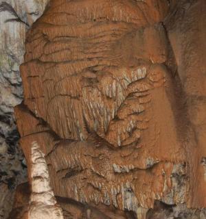 a close up of a rock wall in a cave