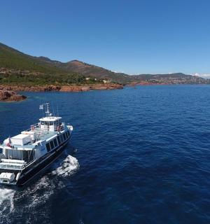 a boat in a large body of water
