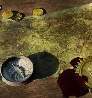 一个时钟和其他时钟放在地图上