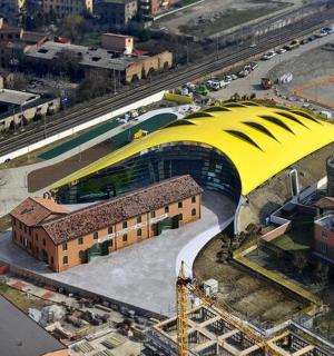 an overhead view of a building under construction