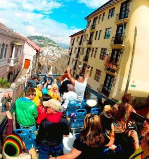 a group of people riding on a train