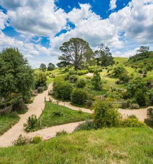 pohled na zahradu na kopci