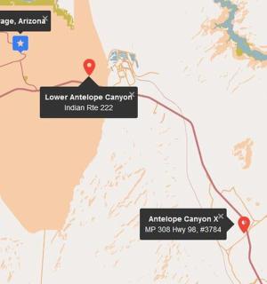 mapa kempu v horní části Arroyo