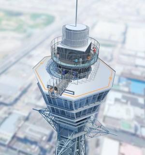 a view of the eiffel tower from the top