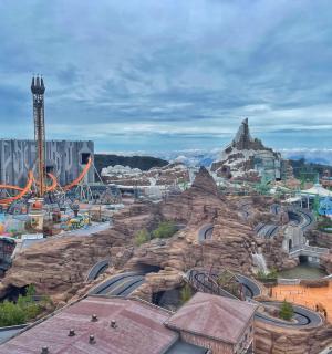 主题公园的景观，有过山车