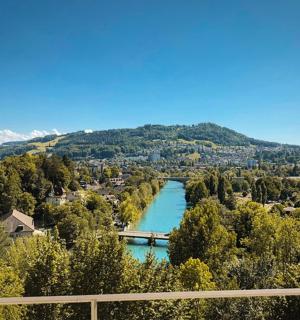 一条河与一座桥和一座城市的景色