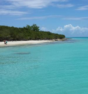 a person standing on a beach in the ocean