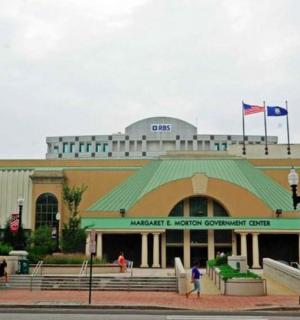 a building with a flag on top of it
