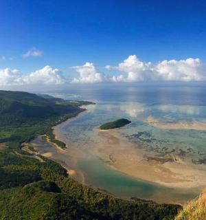 an aerial view of a body of water