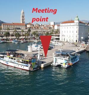 一组停靠在水中码头的船只