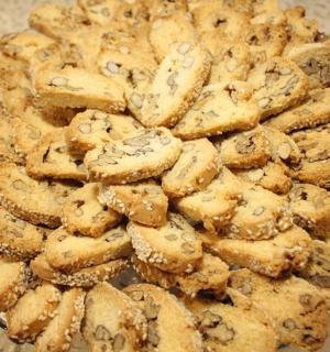a pile of cookies sitting on a table