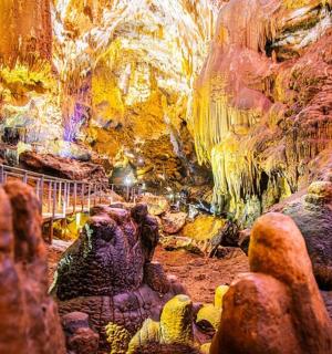 a view of the inside of a cave