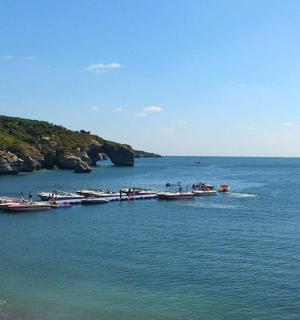 一大片水域中的一群船