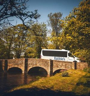 河桥上的一辆白色货车