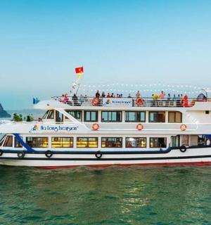 a boat with people on it in the water