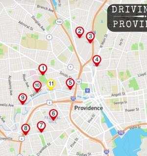 mapa jízdní mapy Providence