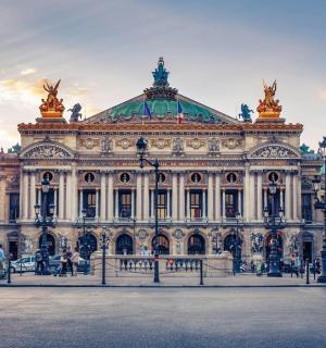 a large building in the middle of a street