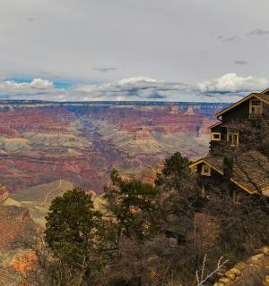 a house on the edge of the grand canyon