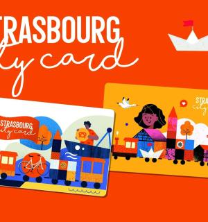 a book of singapore city card with a train