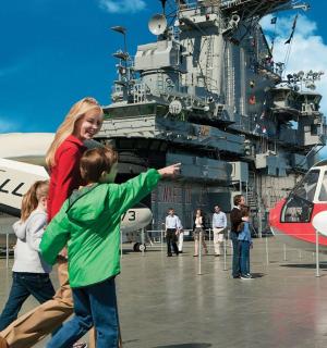 a group of children playing on a ship