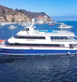 velká loď ve vodě s dalšími loděmi