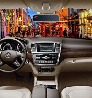 a view of the interior of acedes benz car