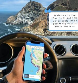 a person driving a car while holding a cell phone