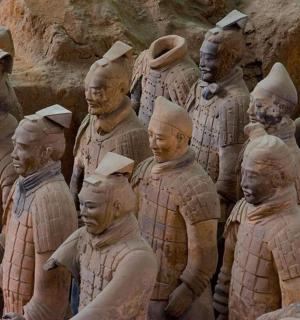 a statue of a group of men in uniform