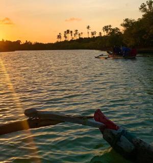 一群人在湖上的船上