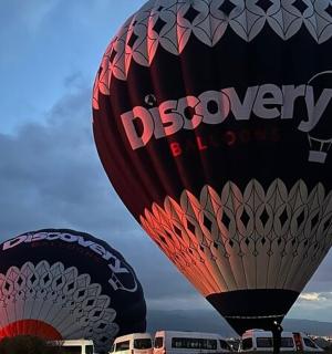 田野里的一群热气球