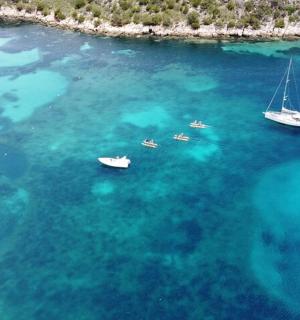 一大片水域中的一群船