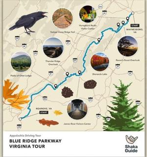 a map of blue ridge parkway virginia trail