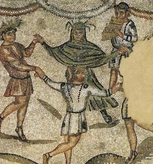 mozaika skupiny tančících lidí