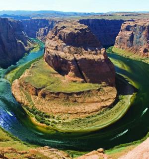 a view of the grand canyon from a helicopter