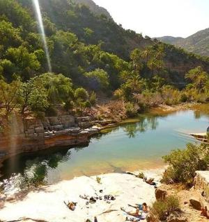 a view of a river in a valley