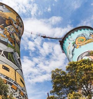 a building with a painting on the side of it