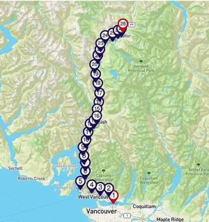 一张有长路线的地图