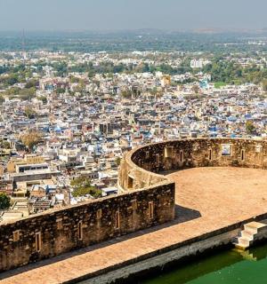 斋浦尔市的鸟瞰图