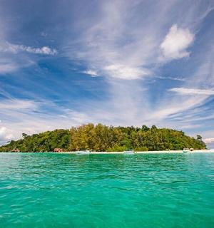 水域中央的一个小岛