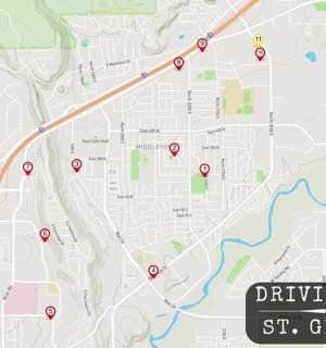 mapa jízdní mapy St. George
