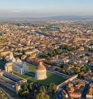 pemandangan udara bandar dengan bangunan