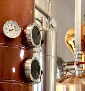 a close up of a machine with a clock on it