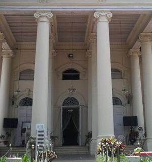 a large white building with columns