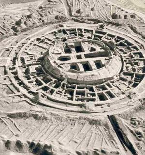 沙漠中古古拉特的鸟瞰图