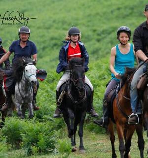 skupina lidí jezdících na koních na poli