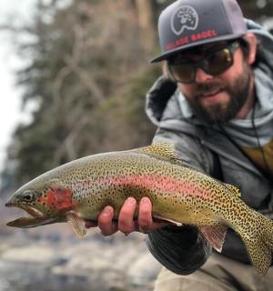 muž držící v ruce rybu