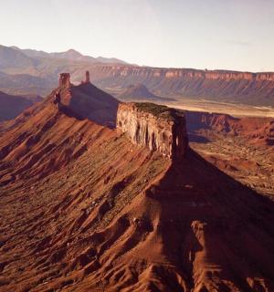 a view of the grand canyon from a helicopter